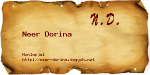 Neer Dorina névjegykártya